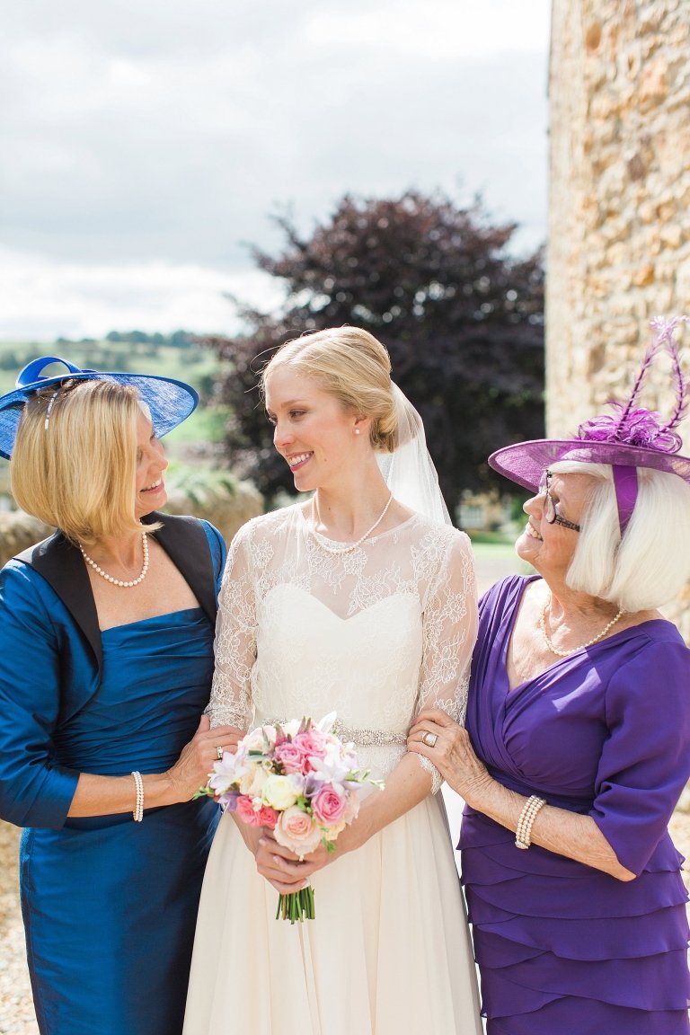 bride with mother and grandmother