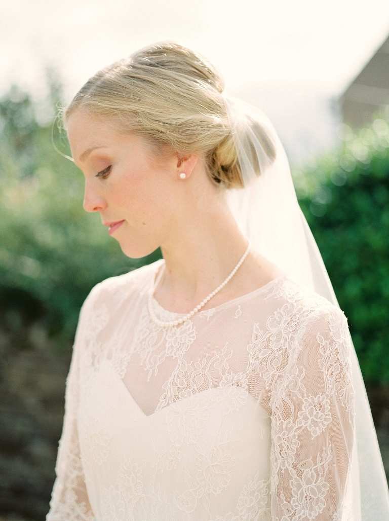 bride with lace top