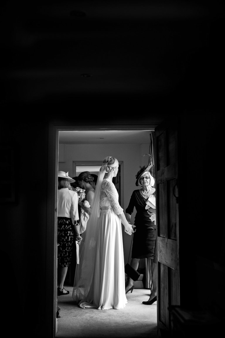 bride through doorway