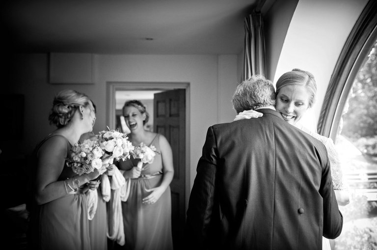 bride hugging father