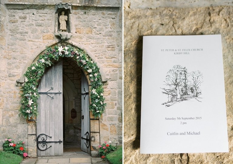 church doorway and order of service