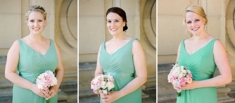 bridesmaids in green dress
