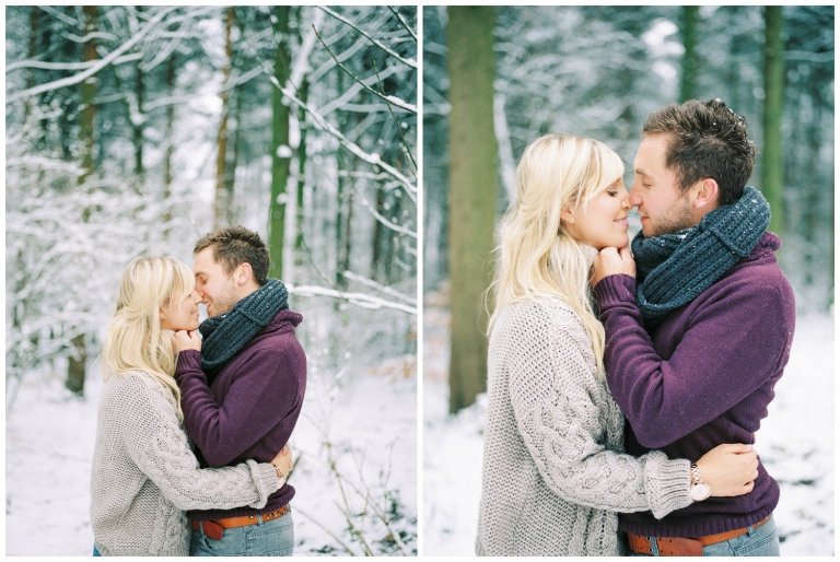 snow engagement shoot, Snow engagement shoot at Chevin Country Park, Yorkshire