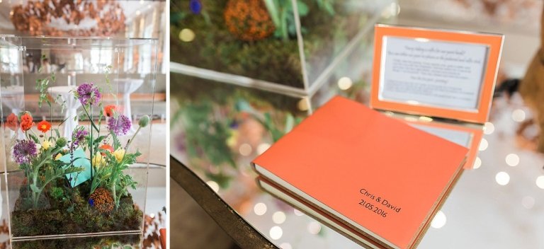 orange wedding guest book