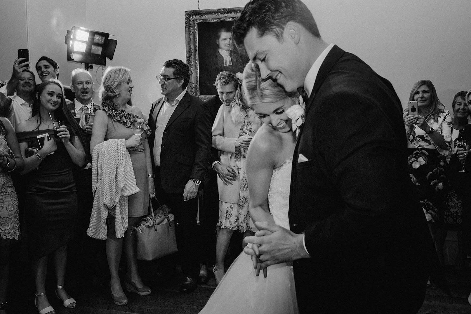 bride and grooms first dance at Holme Pierrepont Hall